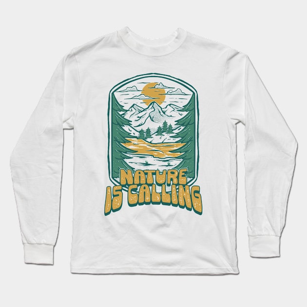 Outdoor “Nature is Calling” Long Sleeve T-Shirt by Dimaswdwn